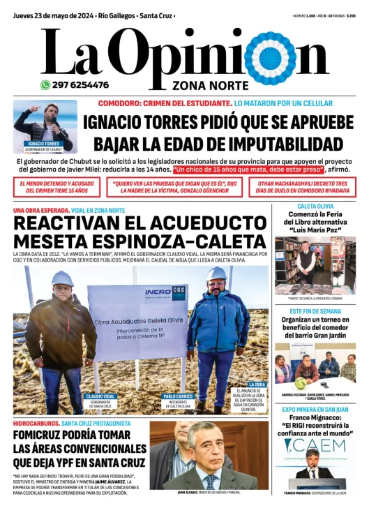 Diario La Opinion Zona Norte Tapa Edicion Impresa Del Jueves 31 De