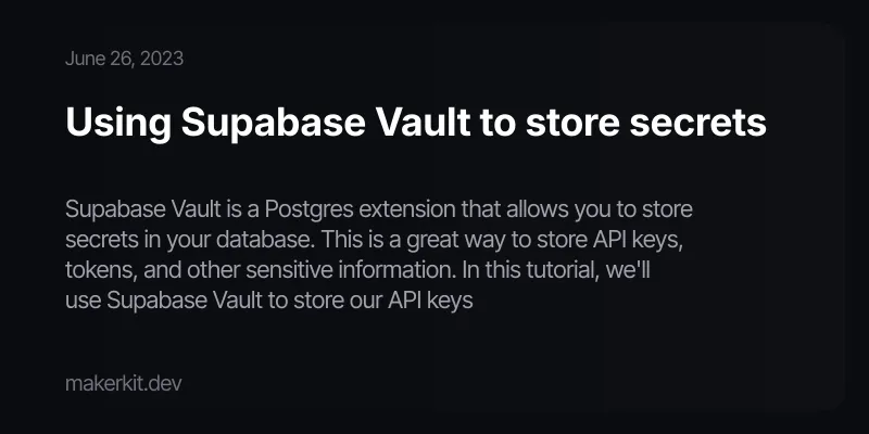 Supabase Vault Is Now In Beta R Supabase