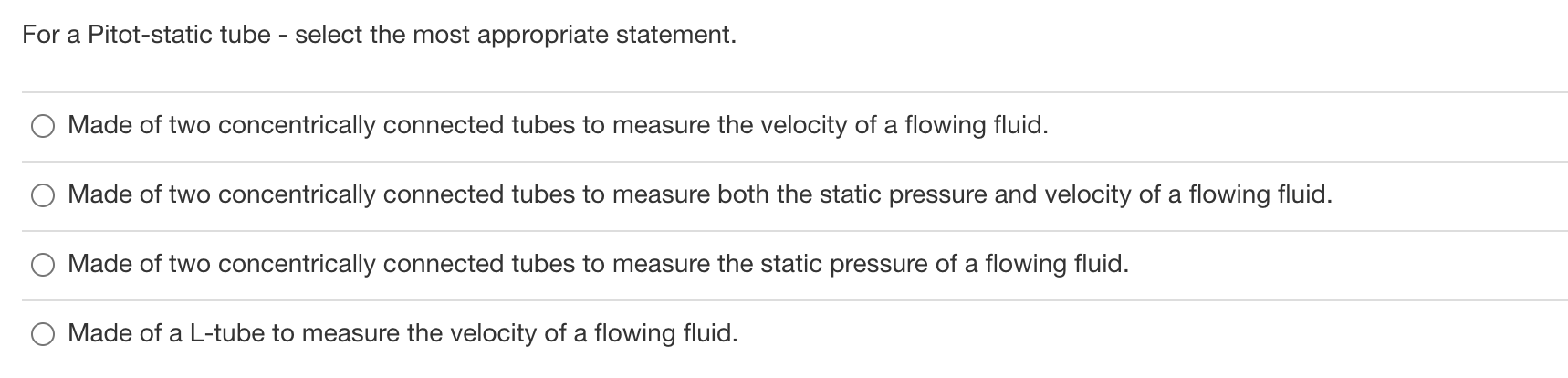 Solved 7 20 Pts A Pitot Static Tube Is Connected To A Chegg Com