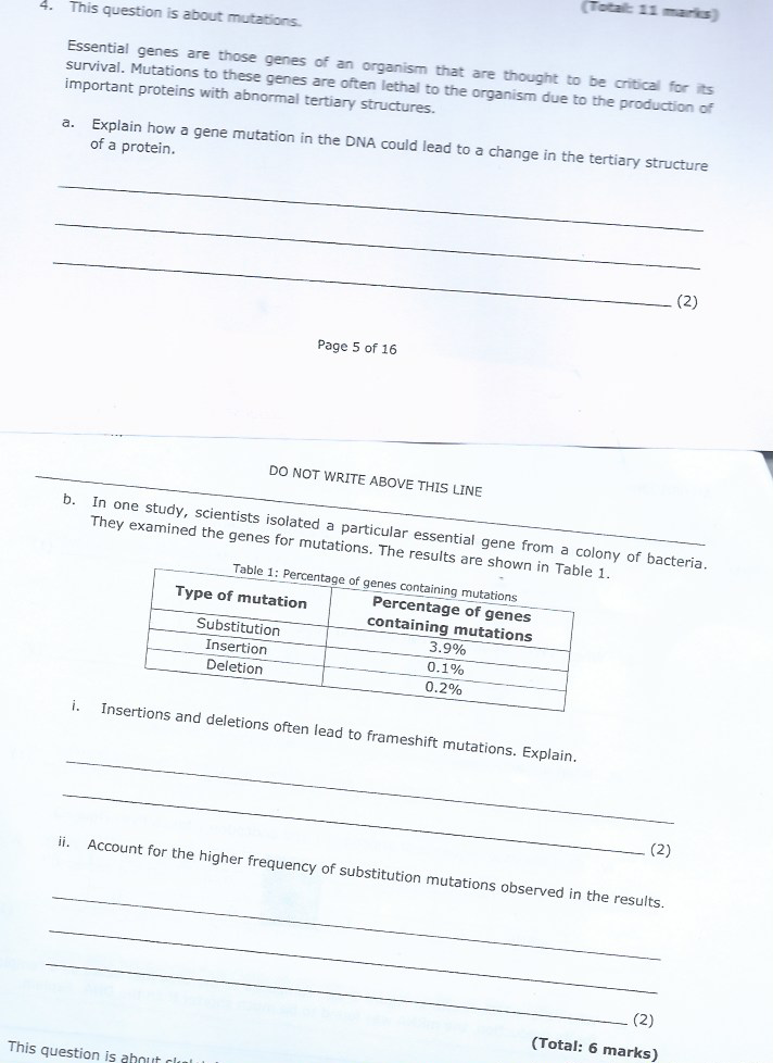 Solved Question 1 In General All Mutations Can Be Chegg Com