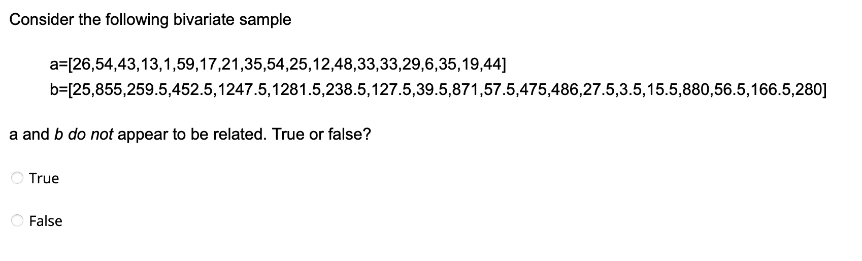 Solved A Small Set Of Bivariate Data Is As Chegg Com