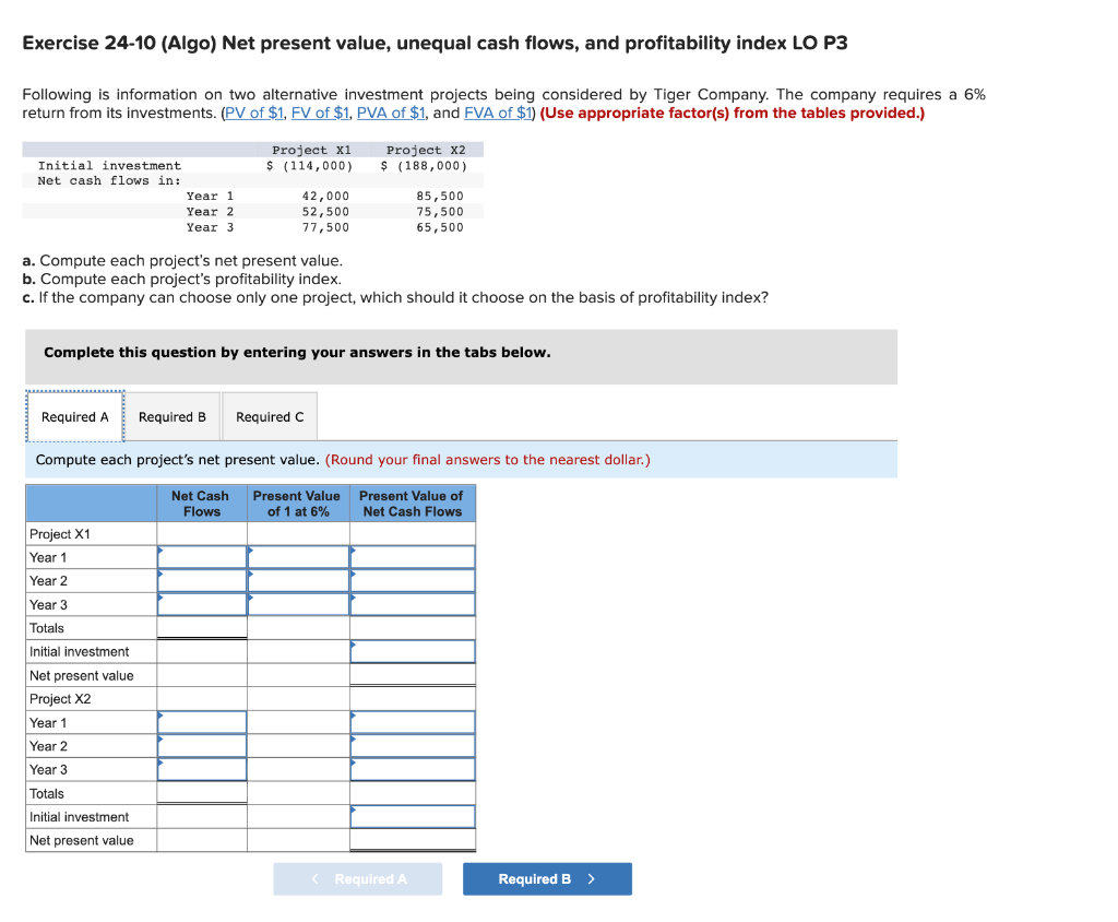 Solved Exercise 12 2 Algo Net Present Value Analysis Chegg Com