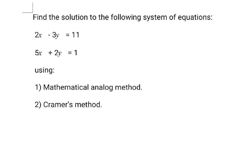 Solved Give The Solution Set To The System Of Equations 11 8 Chegg Com