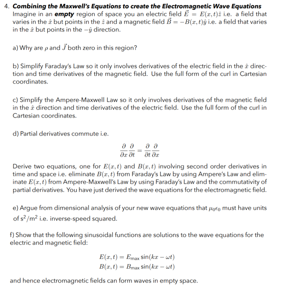 Solved Problem 4 Consider Maxwell S Equations Chegg Com