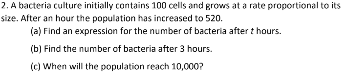 Solved Bacteria Culture Initially Contains 100 Cells And Chegg Com