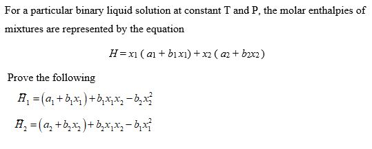 Solved 10 14 For A Particular Binary Liquid Solution At Chegg Com