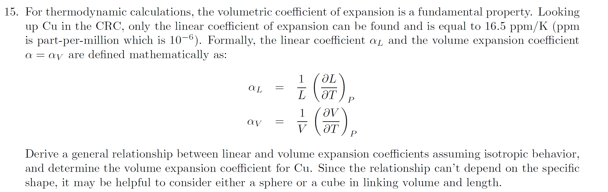 Volumetric Expansion Coefficient