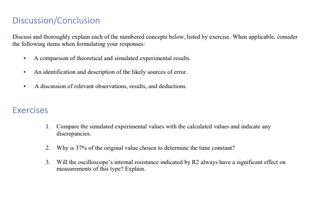 Solved Rc Transient Response Objective To Study The Chegg Com