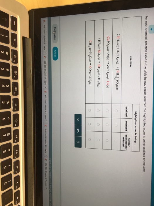 Solved Decide Whether Each Chemical Reaction In The Table Chegg Com