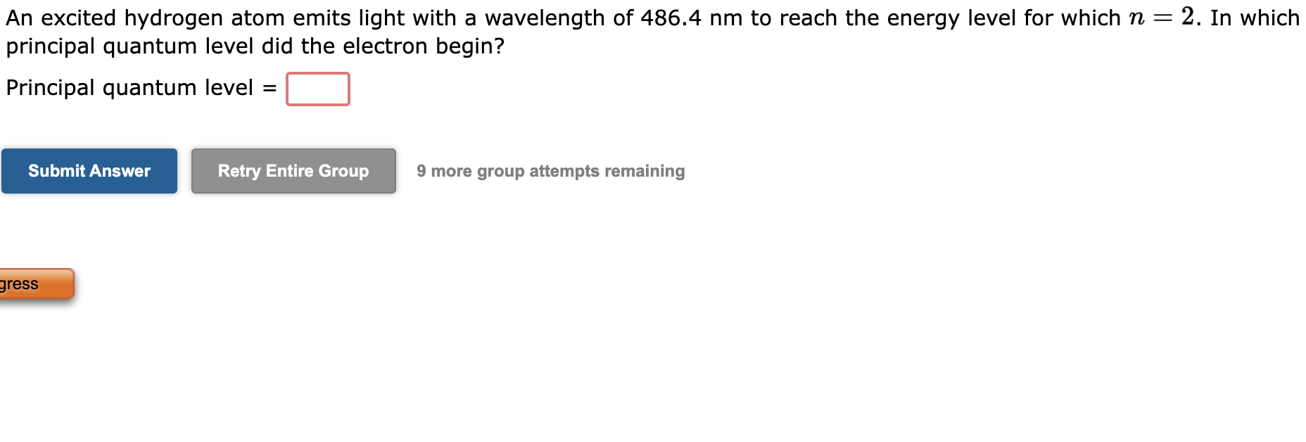 Solved A Hydrogen Atom Emits Light As It Undergoes A Chegg Com