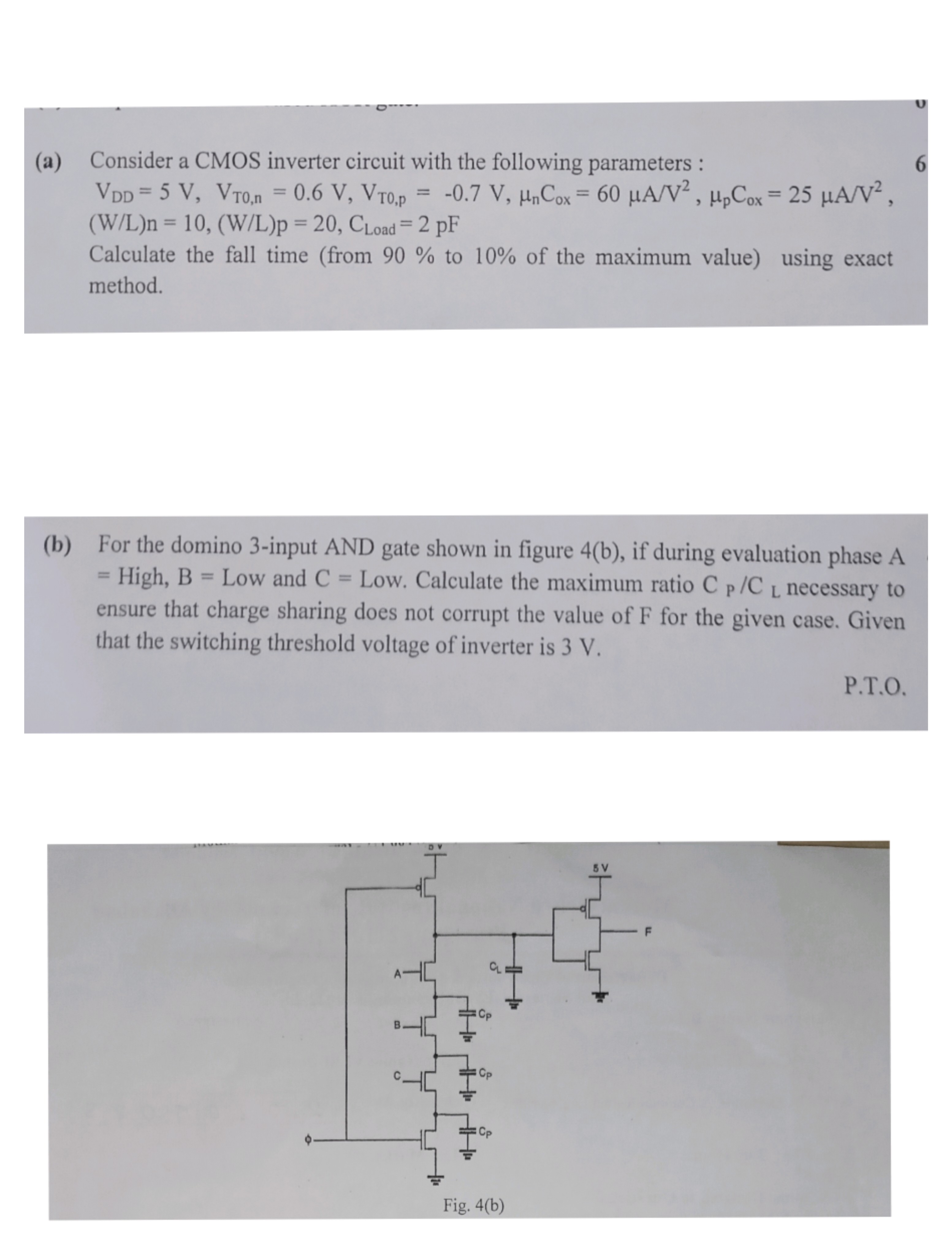 Solved 9 Consider The Cmos Circuit Below Write An Chegg Com