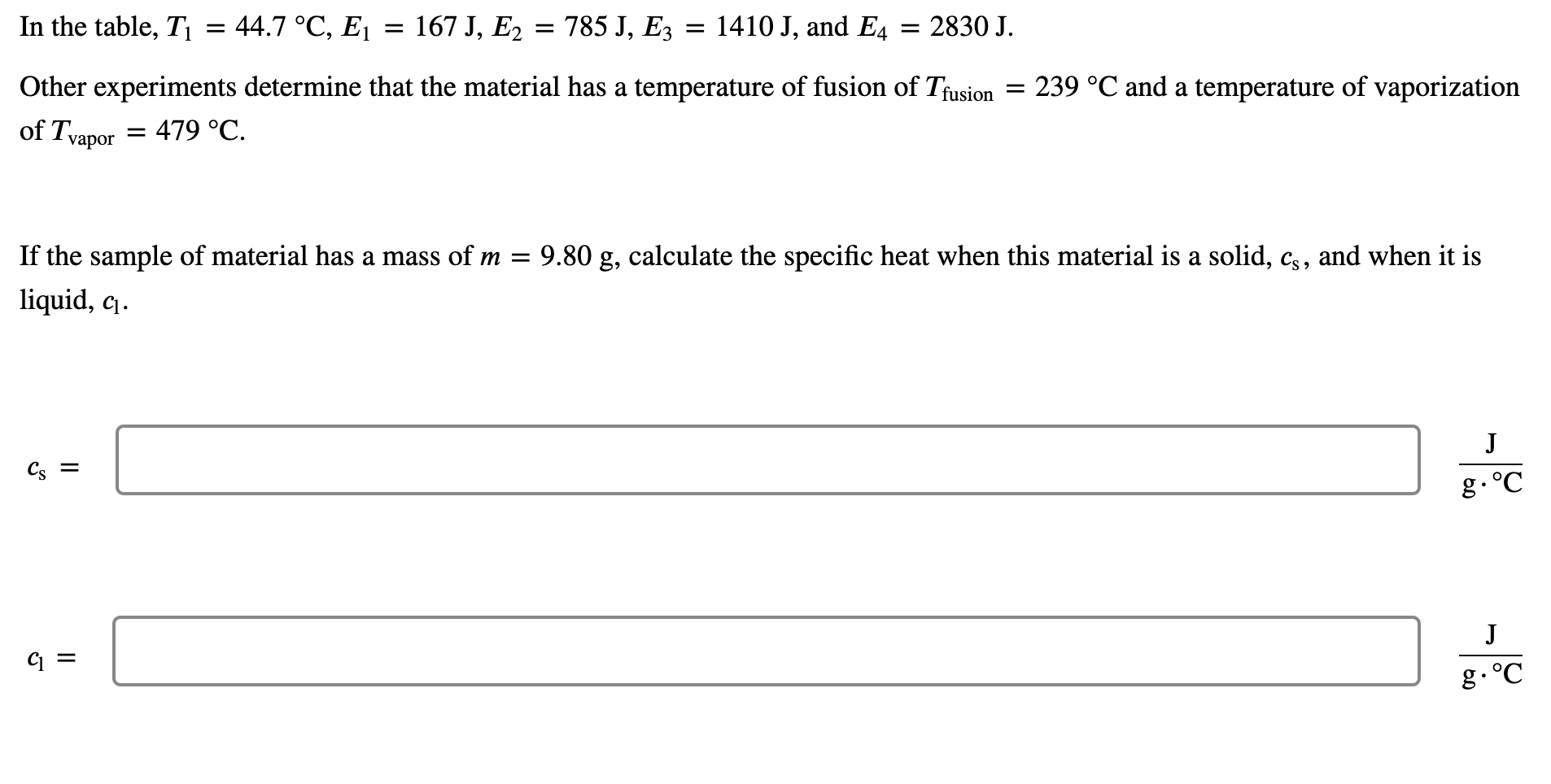 Solved An Experiment Is Performed On An Unknown Material And Chegg Com