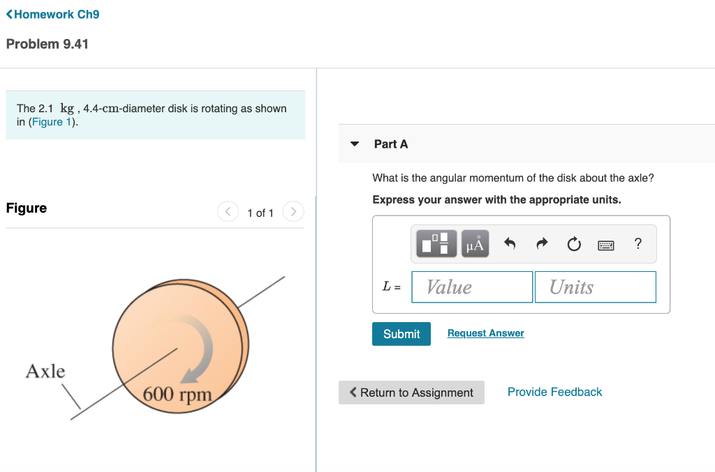 Solved Example 11 9 Disk And Stick Collision A 1 9 Kg Disk Chegg Com