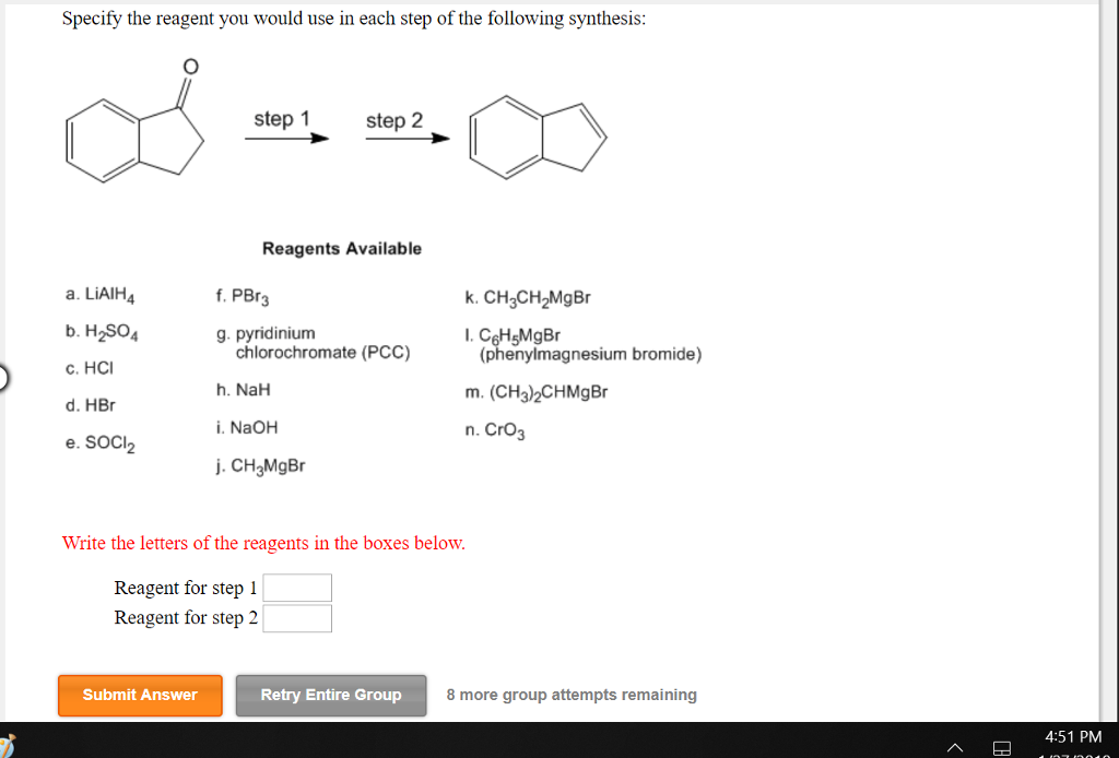 Solved Click On A Reagent To Add It To The Synthesis Pathway Chegg Com