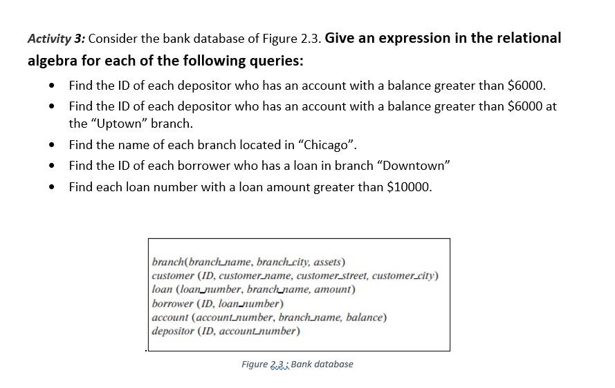 Solved Give An Expression In Relational Algebra To Express Chegg Com