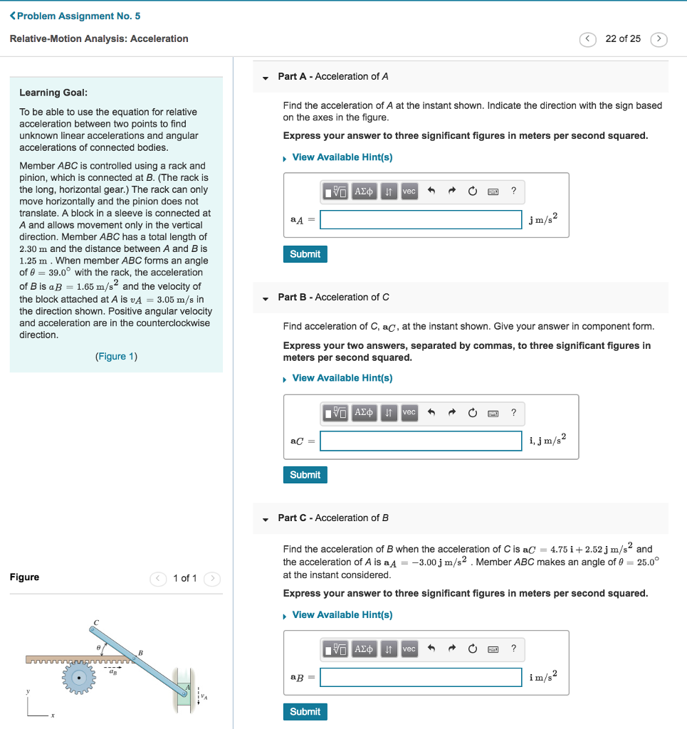 Solved Learning Goal Part A Acceleration Of Block B To Use Chegg Com