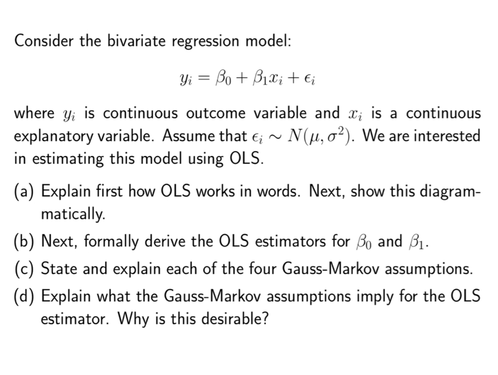 Solved General Regression Question Suppose The Bivariate Chegg Com