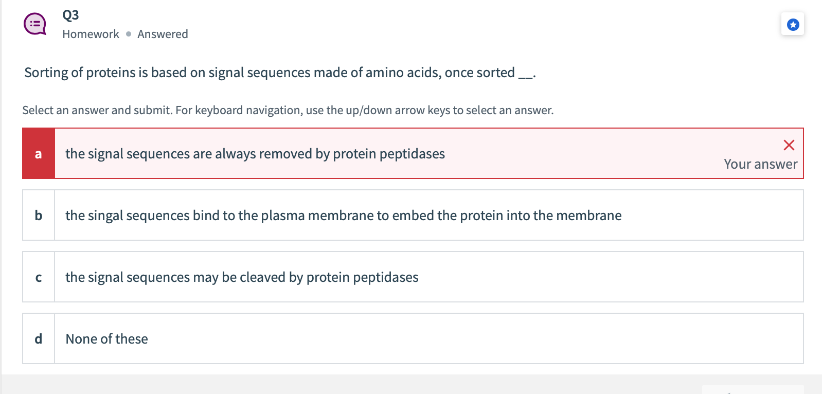 Solved The Final Processing Of Proteins Tagged For Chegg Com