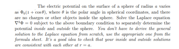 Electric Potential At The Surface Of A Sphere