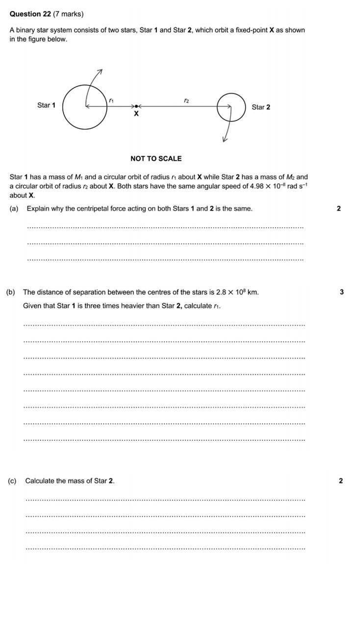 Solved Astronomers Discover A Binary Star System Including A Chegg Com