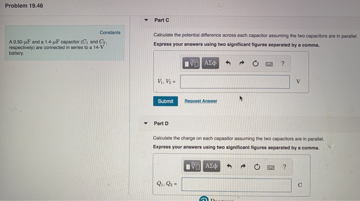 Solved Calculate The Current In And Potential Difference Chegg Com