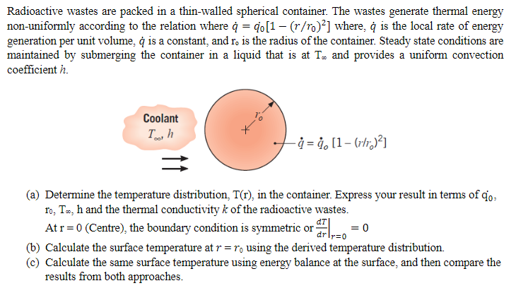 Solved Radioactive Wastes Are Packed In A Thin Walled Chegg Com