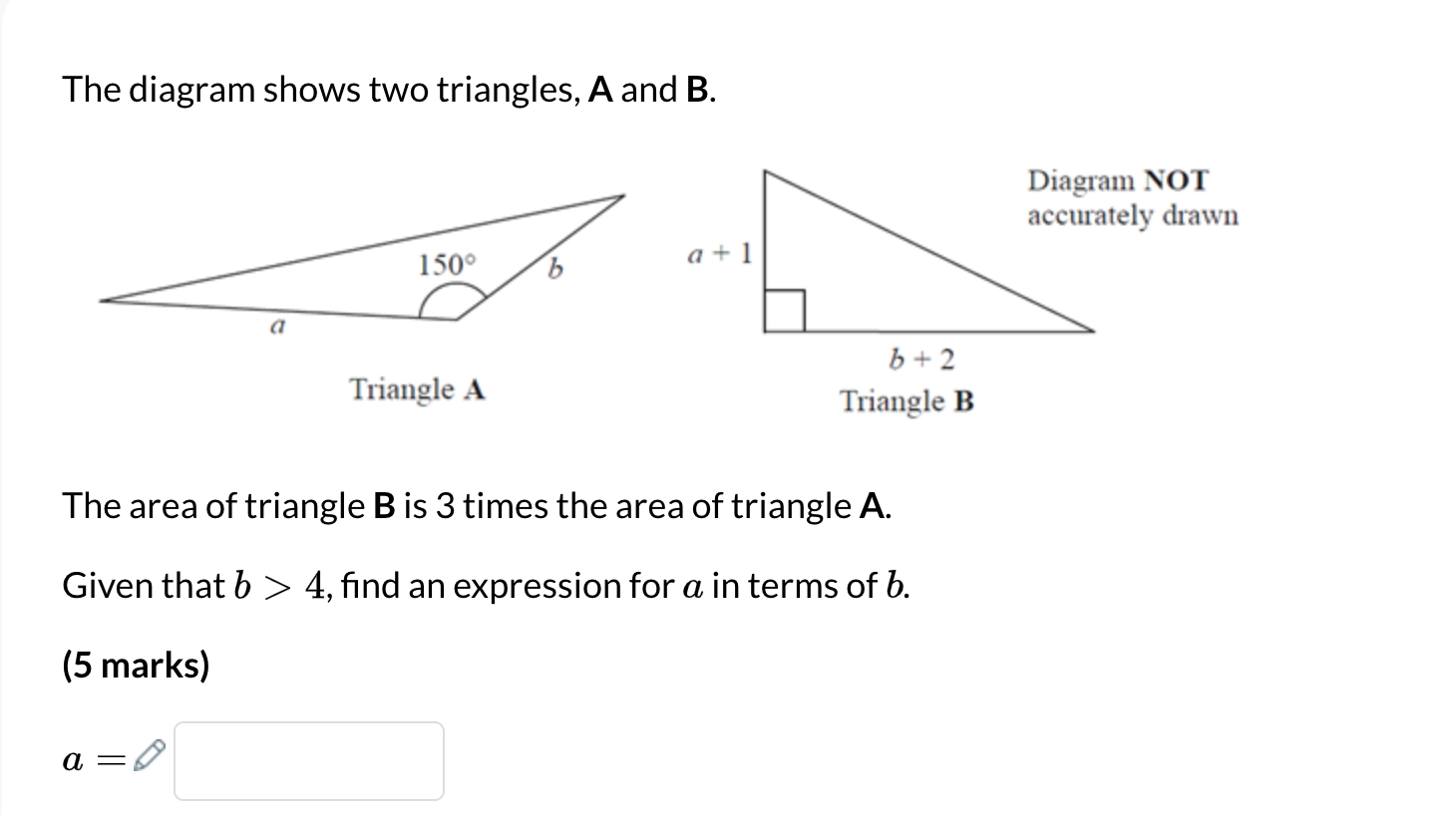 Solved 22 The Diagram Shows Two Triangles A And B Diagram N