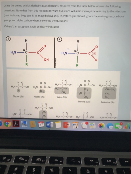 Solved Using The Amino Acids Sidechains Aa Sidechains Chegg Com