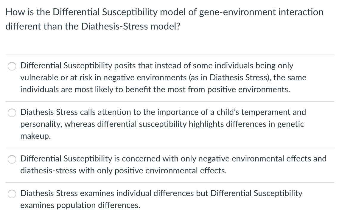 Differential Susceptibility To The Environment An Evolutionary