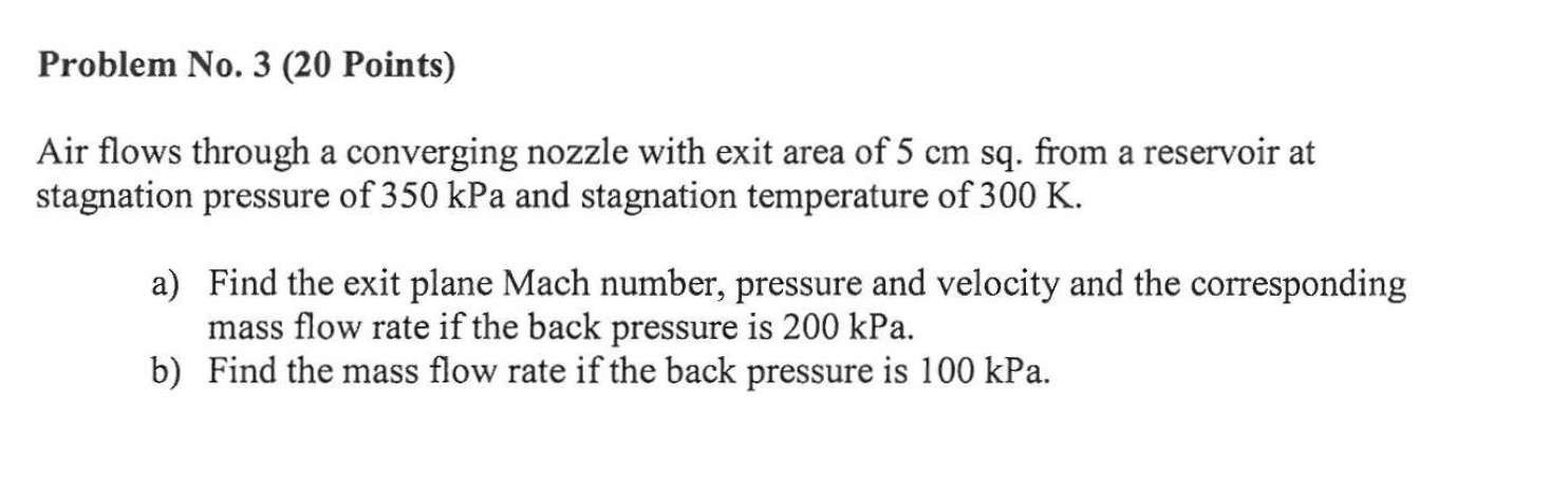 Solved L Problem 130 Points In The Flow Of Air At 20 C Chegg Com