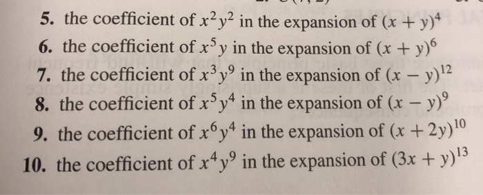 Solved Find The Coefficient Of X2 In The Expansion Of Chegg Com