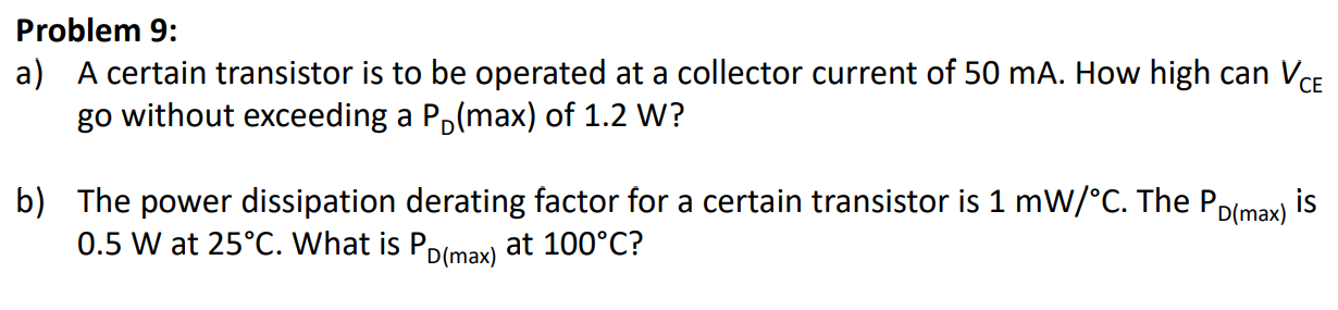 Solved A Certain Transistor Has A Collector Current Of 13 Chegg Com