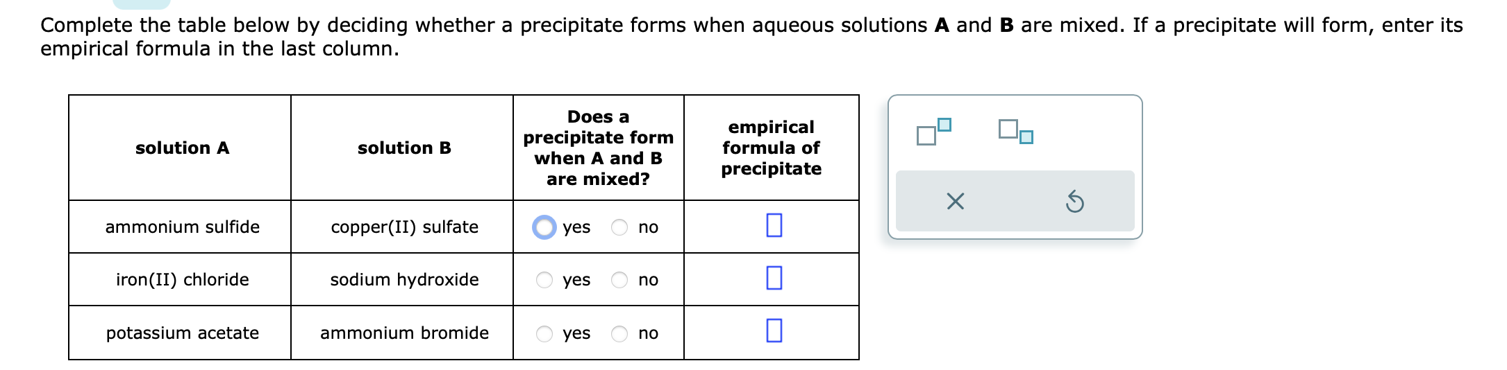 Solved The Names And Chemical Formula Of Some Chemical Chegg Com