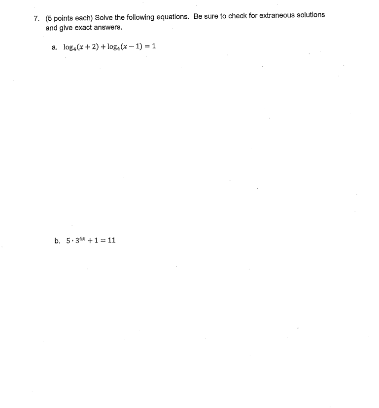 Solved 5 Solve The Following Equation 4y 814 A Y7 B Chegg Com