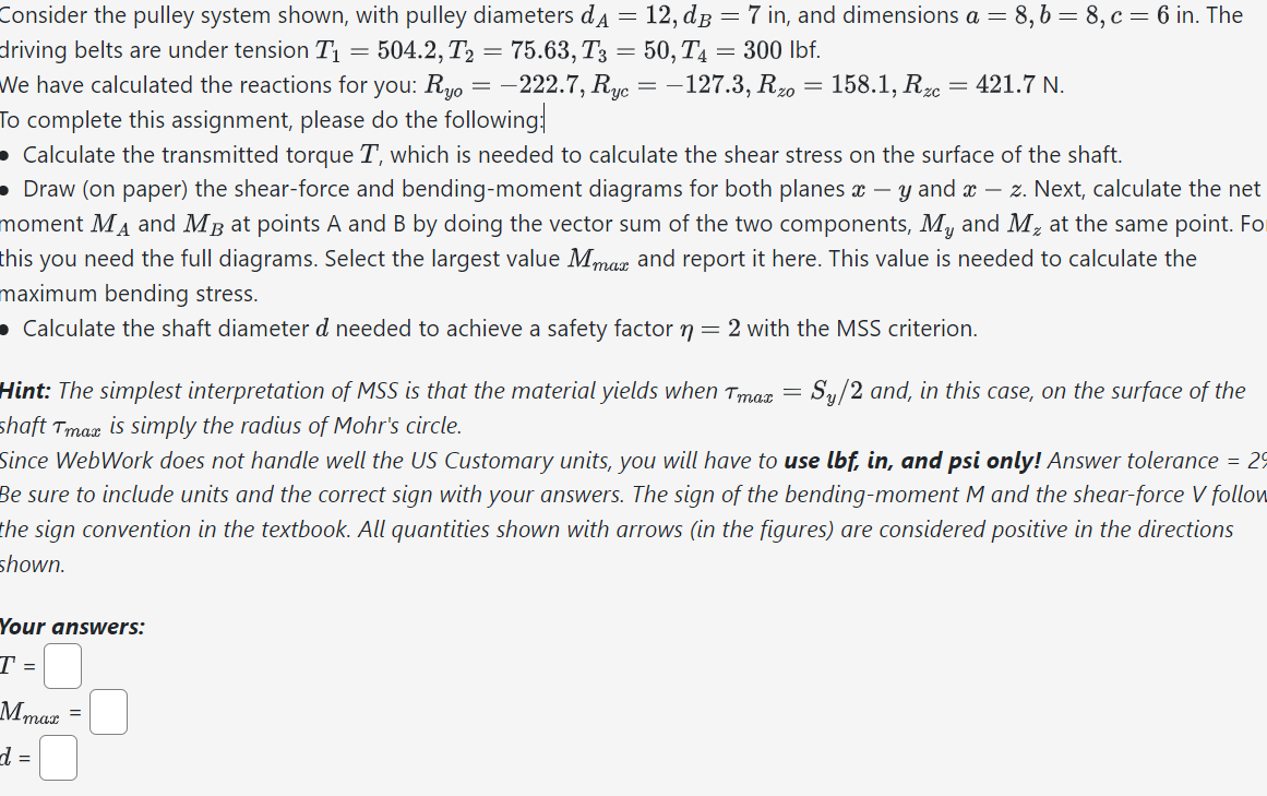 Solved Consider The Pulley System As Shown In The Picture Chegg Com