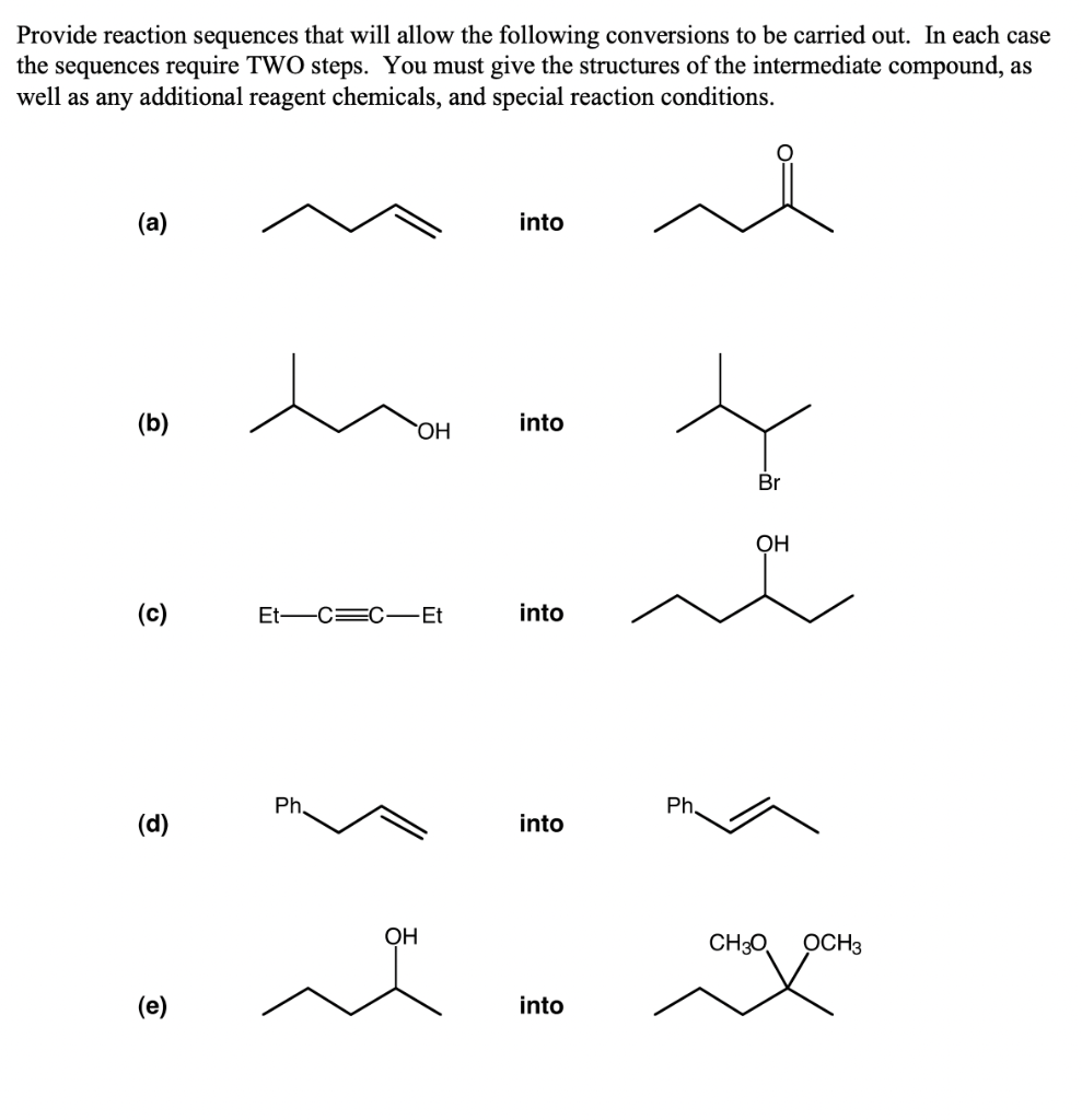 Solved Match Each Of The Following Reaction Sequences To The Chegg Com