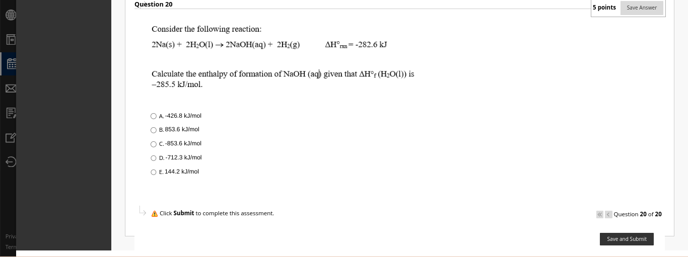 Solved 2 Marks Consider The Following Reaction And Its Chegg Com