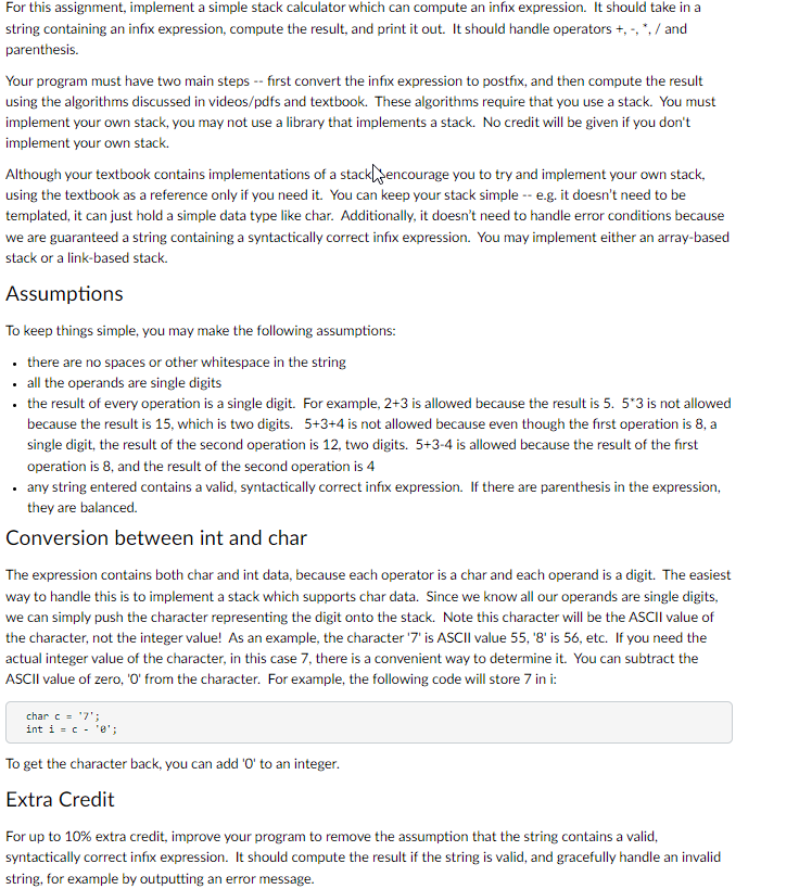Solved For This Assignment You Will Implement Stacks And Chegg Com
