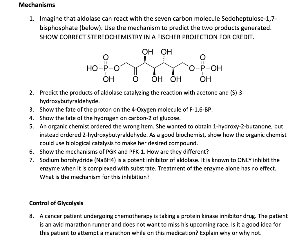 Solved 7 Aldolase Is A Key Enzyme In Glycolysis That Chegg Com