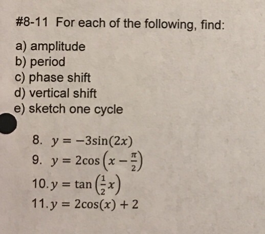 Solved Match Each Of The Following Concepts Cycle Amplitude Chegg Com