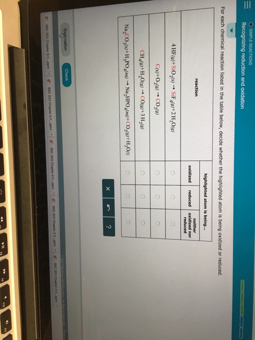 Solved SIMPLE Recognizing r and oxidation For each chemical | Chegg.com