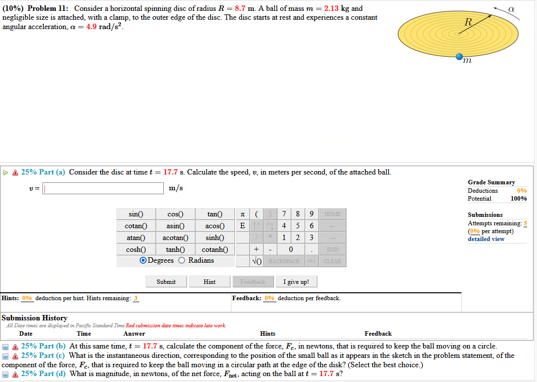 50 Problem 2 Consider A Horizontal Spinning Disc Chegg Com