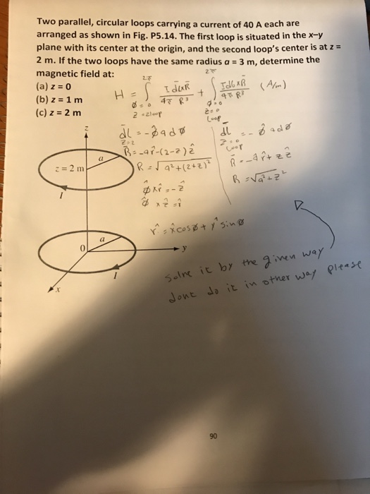 Solved Two Parallel Circular Loops Carrying A Current Of 40 Chegg Com