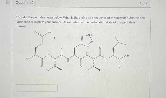 Solved Consider A Peptide With The Following Chegg Com