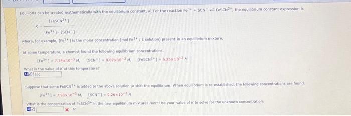 Solved Equilibria Can Be Treated Mathematically With The Equilibrium