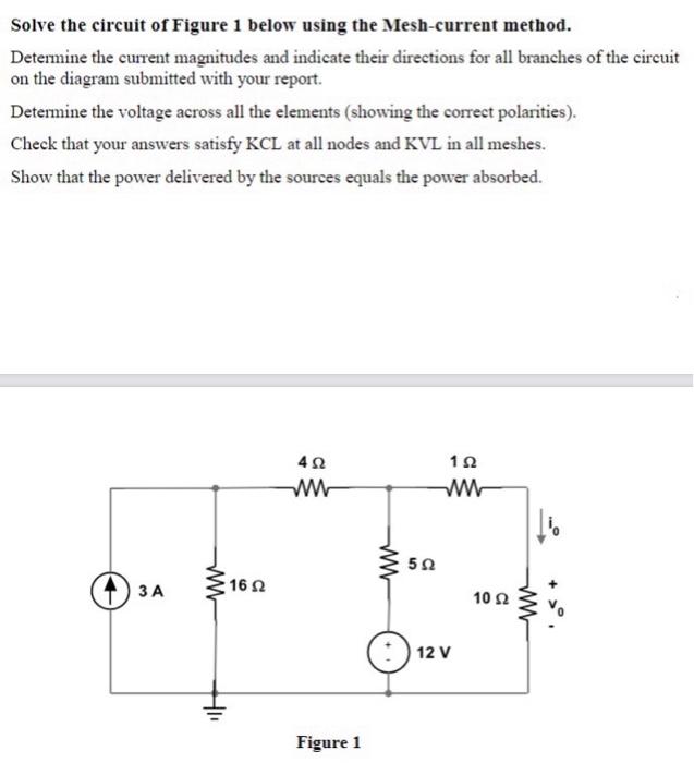 Solved For The Circuit Below 1 Find Current I Using Mesh Chegg Com