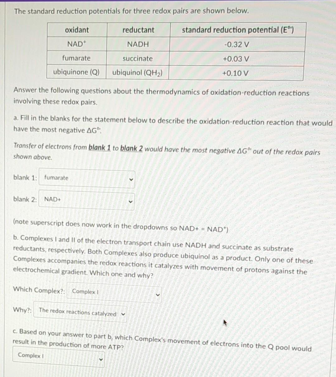 Variations In Reduction Potentials E Of Redox Couples With Co 2