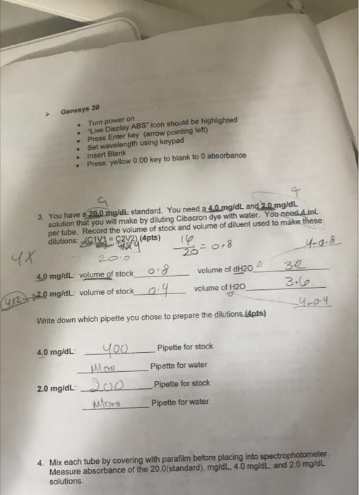 Solved Pipetting Serial Dilutions 58pts Purpose To Chegg Com
