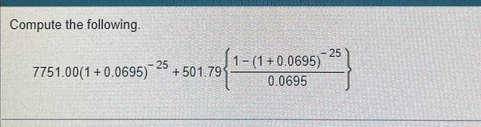Solved For Each Of The Following Sequences Compute Chegg Com