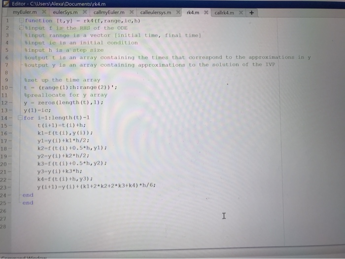 Solved Numerical Analysis I Need Help With The Runge Kutta Chegg Com